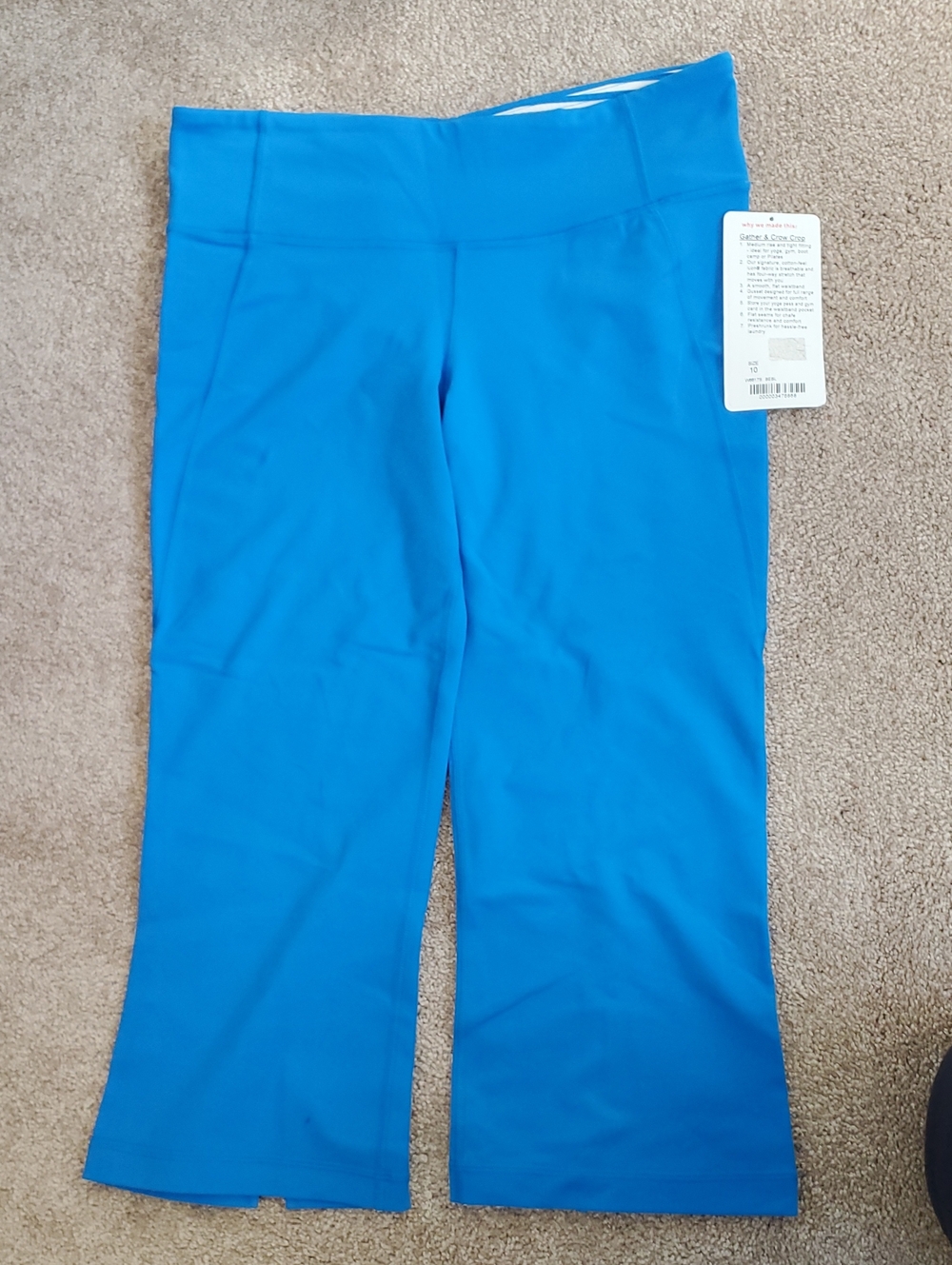 lululemon Gather & Crow Crop Blue Leggings Waist 10 NWT